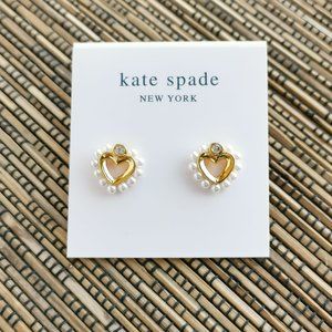 Kate Spade Shining Spade Pearl Stud Earrings Gold